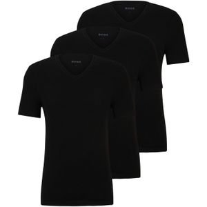 Hugo Boss t-shirt v hals 3 pack zwart uni 100% katoen