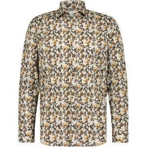 Geel State of Art casual overhemd normale fit met print