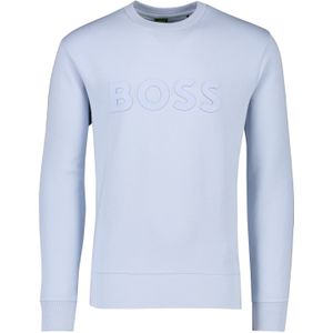 Boss Green Salbo sweater ronde hals lichtblauw katoen