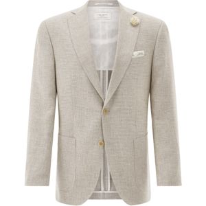 Carl Gross colbert beige geruit normale fit linnen