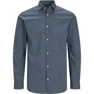 Jack & Jones casual overhemd normale fit blauw geprint katoen