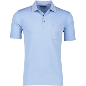 Casa Moda poloshirt lichtblauw borstzak