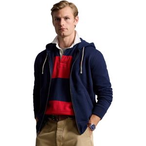 Polo Ralph Lauren vest opstaande kraag donkerblauw rits effen katoen