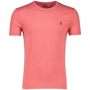 Polo Ralph Lauren t-shirt roze custom slim fit donkerblauw logo