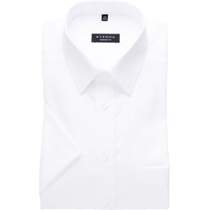 ETERNA comfort fit overhemd - korte mouw - poplin heren overhemd - wit - Strijkvrij - Boord