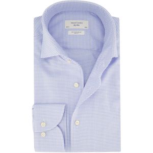 Profuomo overhemd mouwlengte 7 Slim Fit lichtblauw geprint