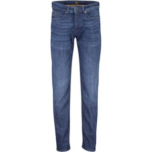 Hugo Boss pantalon donkerblauw effen denim jeans katoen