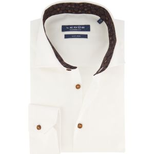 Ledub overhemd mouwlengte 7 Modern Fit wit katoen