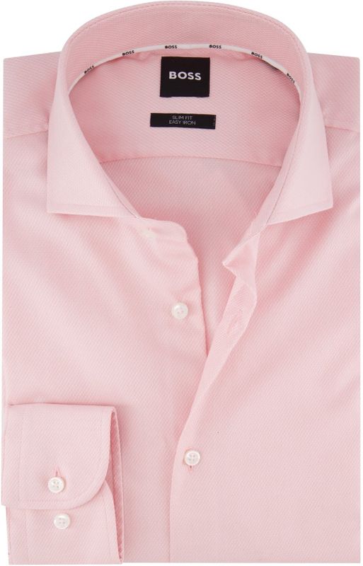Boss H-Hank Black overhemd roze slim fit katoen