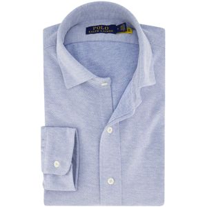 Polo Ralph Lauren casual overhemd normale fit lichtblauw uni 100% katoen
