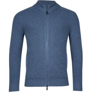 Thomas Maine vest blauw structuur rits normale fit