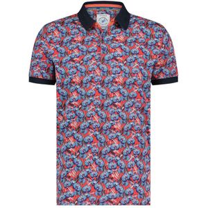 A Fish Named Fred poloshirt slim fit rood geprint