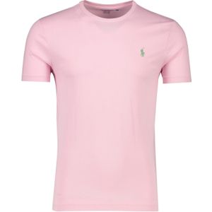 Polo Ralph Lauren t-shirt roze Custom Slim Fit 100% katoen