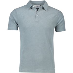 Born With Appetite polo 3 knoops normale fit blauw effen 100% katoen