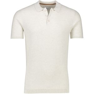 State of Art polo wijde fit beige knitted katoen