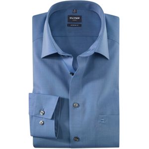 Olymp overhemd strijkvrij modern fit middenblauw