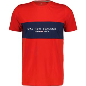 New Zealand t-shirt Ianthe rood effen met tekst