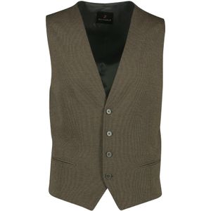 Zuitable gilet Mix&Match bruin effen slim fit