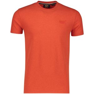 Superdry t-shirt effen oranje katoen