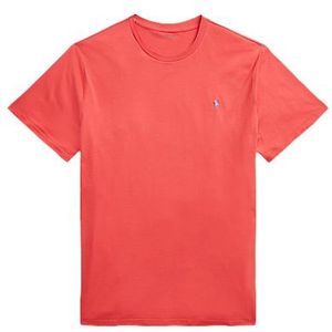 Big & Tall Polo Ralph Lauren t-shirt rood ronde hals met logo effen