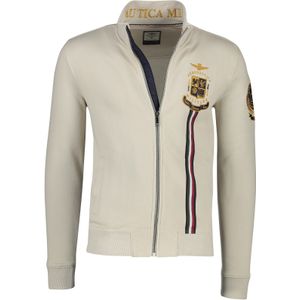 beige vest Aeronautica Militare opstaande kraag katoen