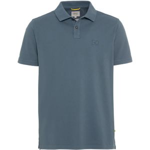 Camel Active polo wijde fit blauw effen katoen 2 knoops