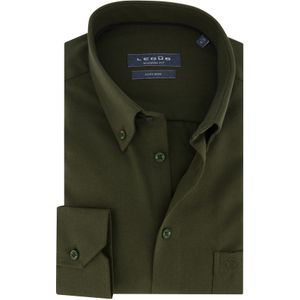 Ledub overhemd normale fit groen effen button-down