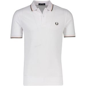 Fred Perry polo normale fit wit effen katoen 2 knoops
