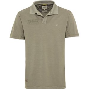 Camel Active poloshirt korte mouw wijde fit groen effen katoen