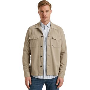 Vanguard overshirt effen beige katoen normale fit