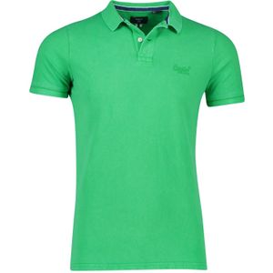 Superdry polo slim fit groen effen katoen