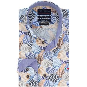 Portofino overhemd multicolor geprint extra lang katoen