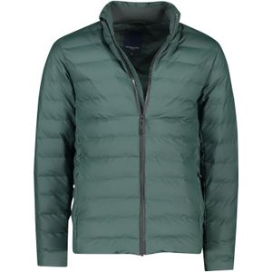 Cavallaro winterjas groen effen Novaggio rits slim fit