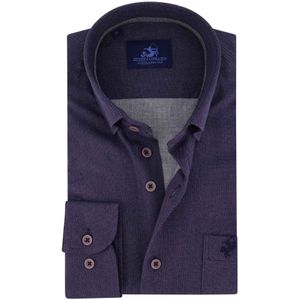 Eden Valley Regular Fit casual overhemd donkerblauw borstzak