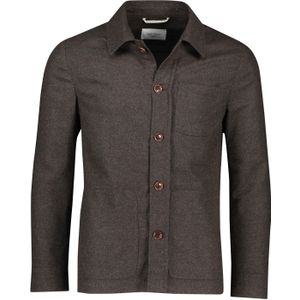 Carl Gross overshirt bruin effen borstzak