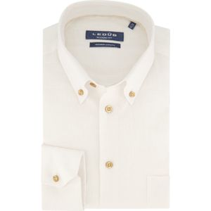 Ledub overhemd mouwlengte 7 Modern Fit New wit effen katoen en linnen