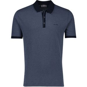 Pierre Cardin poloshirt donkerblauw geprint katoen