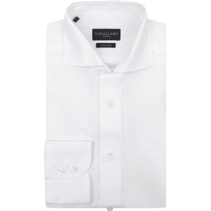 Cavallaro Firento overhemd wit effen mouwlengte 7 slim fit