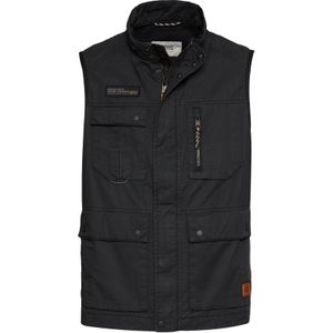 Camel Active bodywarmer donkerblauw effen met rits en knoop
