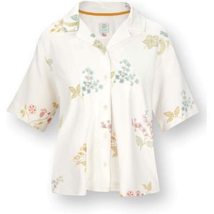 Flora Top Korte Mouw Blossom Chique Wit XL