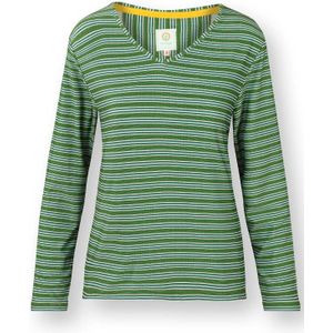 Trice Top Lange Mouw Kente Stripe Groen L