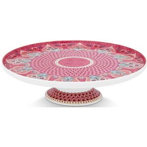 Pip Studio Flower Festival dark pink caketray ⌀21cm - roze kleine taartplateau