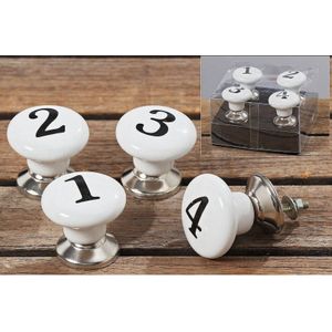 M&#246;belgriff Numbers 4tlg Ã¸ 4cm M&#246;belkn&#246;pfe Porzellan wei&#223; Zahlen Nummern Griff