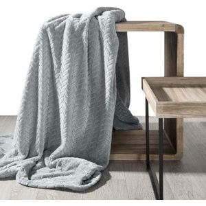 Wohndecke Kuscheldecke Decke MICROFASER Sofadecke Tagesdecke CINDY 220x200 silber