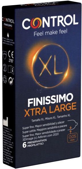 Control «Finissimo Xtra Large» 6 ultrad&#252;nne XXL-Kondome f&#252;r super sensitiven Safer Sex