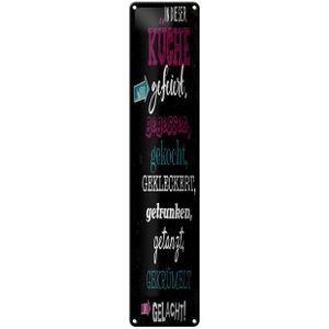 Blechschild Spruch 10x46cm In dieser K&#252;che wird Aufz&#228;hlung Dekoration