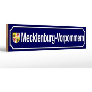 Holzschild Stra&#223;enschild 46x10cm Mecklenburg - Vorpommern