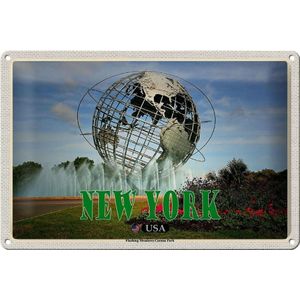Blechschild Reise 30x20cm New York USA Flushing Meadows-Corona Park