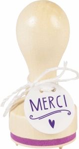 Motivstempel rund 'Merci' 3,2cm