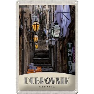 Blechschild Reise 20x30cm Dubrovnik Kroatien Treppen Dekoration